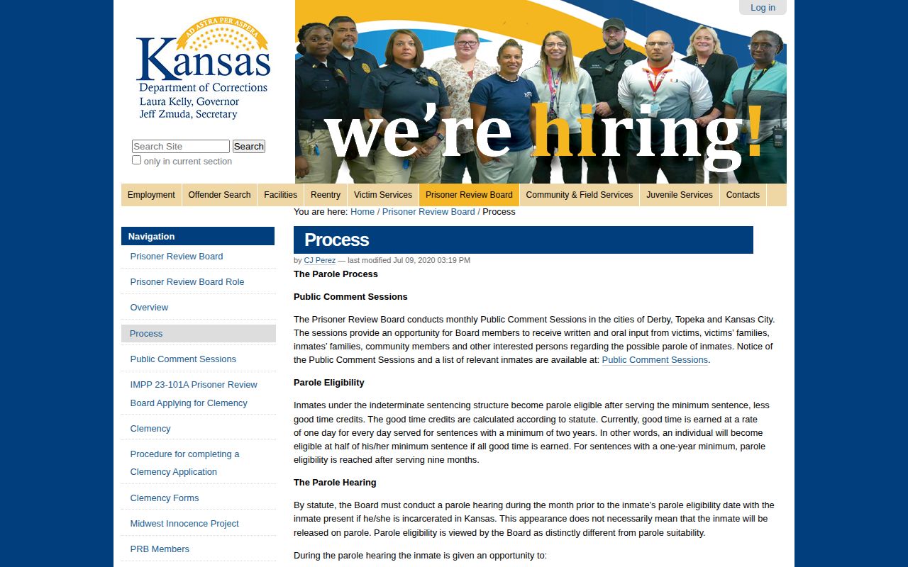 Kansas parole mechanics affecting Doniphan County projected release dates
